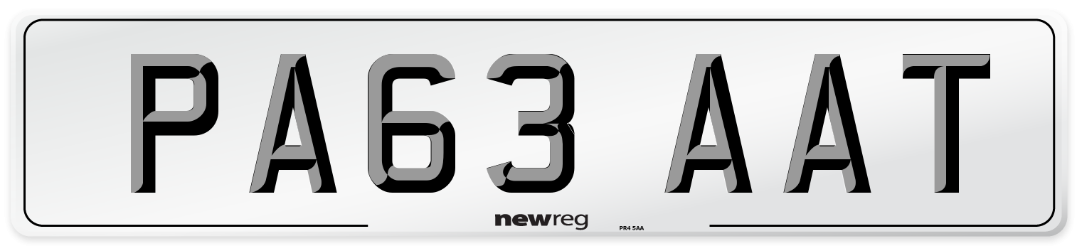 PA63 AAT Number Plate from New Reg